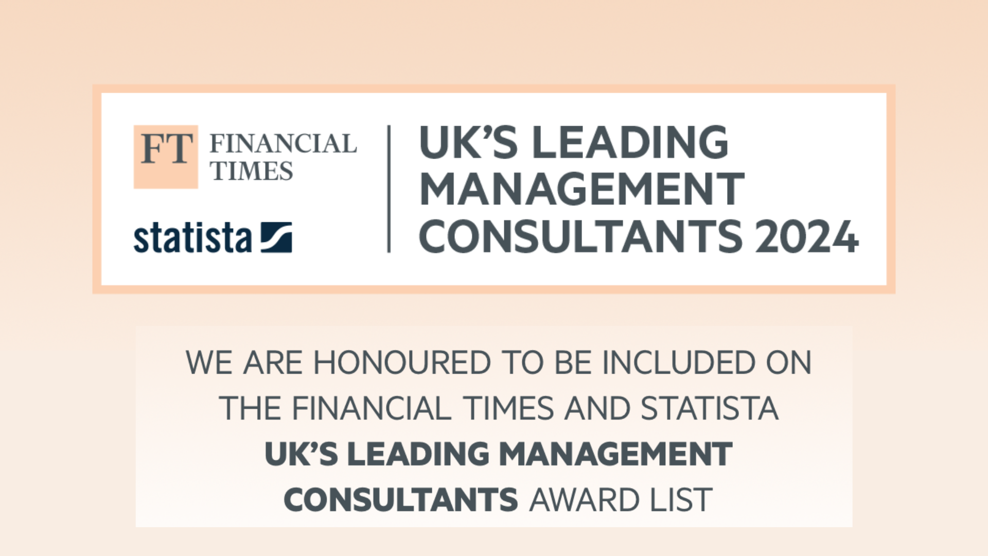 Recognised as FT's Leading Management Consultants in 2024 uk